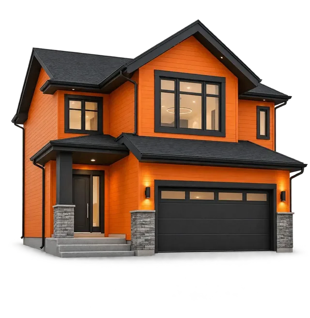 Orange modern detached house